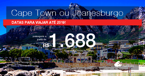 Promo O De Passagens Para A Frica Do Sul Cape Town Ou Joanesburgo A