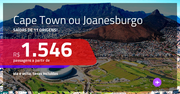 Promo O De Passagens Para A Frica Do Sul Cape Town Ou Joanesburgo A