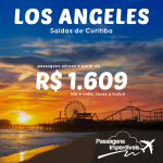 Passagens para <b>LOS ANGELES</b>, a partir de R$ 1.609, ida e volta! Saídas de Curitiba, para viajar em Novembro/14, inclusive na <b>Black Friday</b>!