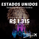 Promoção de passagens saindo de <b>GOIÂNIA</b> e <b>Brasília</b> para os <b>EUA</b>! Orlando ou Tampa a partir de R$ 1.315, ida e volta; Los Angeles ou Las Vegas, a partir de R$ 1.889, ida e volta!