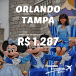 Passagens para <b>ORLANDO</b> ou <b>TAMPA</b>! Saídas de 10 cidades, a partir de R$ 1.287, ida e volta!