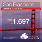 ÚLTIMA CHAMADA!!! Promoção de passagens para <b>SAN FRANCISCO</b>! Para viajar em <b>JANEIRO</b> e <b>FEVEREIRO</b>, a partir de R$ 1.697, ida e volta!