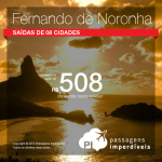 Passagens para <b>Fernando de Noronha</b> a partir de R$ 508, ida e volta! Saídas de 08 cidades!