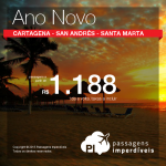 Ano Novo no Caribe Colombiano: <b>CARTAGENA</b>, <b>SAN ANDRÉS</b> ou <b>SANTA MARTA</b>! A partir de R$ 1.188, ida e volta!