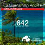 Baixou!!! Passagens em promoção para <b>CARTAGENA</b>, a partir de R$ 642, ida e volta, e <b>SAN ANDRÉS</b>, a partir de R$ 885, ida e volta!