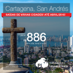 Promoção de passagens para a <b>COLÔMBIA</b>: Cartagena ou San Andrés! A partir de R$ 886, ida e volta! Até Abril/2016, inclusive Ano Novo, Férias e Feriados!