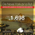 Passagens dos <b>ESTADOS UNIDOS</b> para o <b>BRASIL</b> com opções de <b>VOO DIRETO</b>: De Nova York para o Rio de Janeiro, a partir de R$ 1.698, ida e volta (400 US$) ; a partir de R$ 2.269, ida e volta (US$ 545), COM TAXAS INCLUÍDAS!