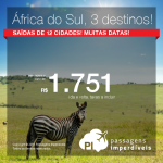 Promoção de Passagens para a <b>ÁFRICA DO SUL</b>: Cape Town, Durban, Joanesburgo! A partir de R$ 1.751, ida e volta; a partir de R$ 2.083, ida e volta, COM TAXAS INCLUÍDAS!