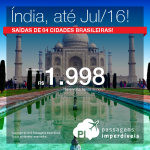 Promoção de Passagens para a <b>ÍNDIA</b>: Bombaim – Mumbai, Delhi! A partir de R$ 1.998, ida e volta; a partir de R$ 2.470, ida e volta, COM TAXAS INCLUÍDAS!