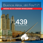 Promoção de Passagens para <b>BUENOS AIRES</b>! A partir de R$ 439, ida e volta; a partir de R$ 931, ida e volta, COM TAXAS INCLUÍDAS!