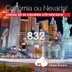 Promoção de Passagens para a <b>CALIFÓRNIA</b> e <b>NEVADA</b>: Las Vegas, Los Angeles, Burbank, Oakland, San Francisco! A partir de R$ 832, ida e volta; a partir de R$ 1.249, ida e volta, COM TAXAS INCLUÍDAS!