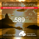 Promoção de Passagens para <b>Fernando de Noronha</b>! A partir de R$ 589, ida e volta; a partir de R$ 694, ida e volta, COM TAXAS INCLUÍDAS!