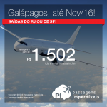 Promoção de Passagens para <b>GALÁPAGOS</b>! A partir de R$ 1.502, ida e volta; a partir de R$ 2.135, ida e volta, COM TAXAS INCLUÍDAS!