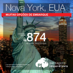 Promoção de Passagens para <b>Estados Unidos: Nova York</b>! A partir de R$ 874, ida e volta; a partir de R$ 1.324, ida e volta, COM TAXAS INCLUÍDAS!