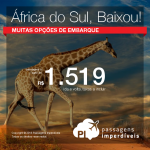 Promoção de Passagens para <b>África do Sul: Cape Town, Durban, Joanesburgo</b>! A partir de R$ 1.519, ida e volta; a partir de R$ 1.971, ida e volta, COM TAXAS INCLUÍDAS!