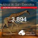 Passagens em <b>CLASSE EXECUTIVA</b> para a <b>ÁFRICA DO SUL: Joanesburgo</b>! A partir de R$ 3.894, ida e volta; a partir de R$ 4.220, ida e volta, COM TAXAS INCLUÍDAS!