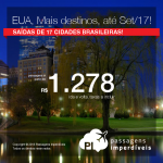 Promoção de Passagens para outros destinos dos <b>Estados Unidos</b>: Austin, Boston, Cleveland, Denver, Miami! A partir de R$ 1.278, ida e volta; a partir de R$ 1.753, ida e volta, COM TAXAS INCLUÍDAS, em até 5x sem juros!