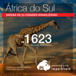 Promoção de Passagens para a <b>África do Sul: Cape Town, Joanesburgo</b>! A partir de R$ 1.623, ida e volta; a partir de R$ 2.142, ida e volta, COM TAXAS INCLUÍDAS!