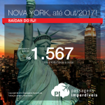 Promoção de Passagens para <b>Nova York</b>! A partir de R$ 1.567, ida e volta; a partir de R$ 2.015, ida e volta, COM TAXAS INCLUÍDAS! Saídas do Rio de Janeiro!