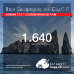 Promoção de Passagens para as <b>ILHAS GALÁPAGOS</b>! A partir de R$ 1.640, ida+volta; a partir de R$ 2.285, ida+volta, COM TAXAS INCLUÍDAS, em até 4x sem juros! Datas de embarque até Dezembro/2017!