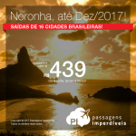 Promoção de Passagens para <b>FERNANDO DE NORONHA</b>, com datas de embarque até Dezembro/2017! A partir de R$ 439, ida+volta; R$ 564, ida+volta, C/TAXAS, em até 10x sem juros!