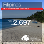 Passagens em promoção para as Filipinas: Manila, com valores a partir de R$ 2.697, ida e volta; R$ 3.345, ida e volta, C/ TAXAS INCLUÍDAS!