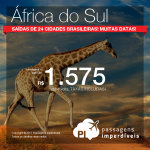 Promoção de Passagens para a <b>África do Sul: Cape Town ou Joanesburgo</b>! A partir de R$ 1.575, ida e volta, COM TAXAS INCLUÍDAS, em até 4x sem juros! Muitas opções de datas!