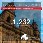 Promoção de Passagens para a COLÔMBIA: <b>Bogotá, Cartagena ou San Andres</b>! A partir de R$ 1.232, ida e volta, COM TAXAS INCLUÍDAS, em até 6x sem juros! Datas até Março/2018, saindo de 8 cidades!