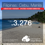 Promoção de Passagens para as <b>Filipinas: Cebu, Manila</b>! A partir de R$ 3.276, ida e volta, COM TAXAS! Opções voando pela Emirates!