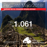 Promoção de Passagens para o <b>PERU: Cusco, Lima</b>! A partir de R$ 1.061, ida e volta, COM TAXAS INCLUÍDAS, em até 10x sem juros! Datas até Maio/2018!