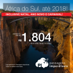 Promoção de Passagens para a <b>ÁFRICA DO SUL</b>: Cape Town, Durban, Joanesburgo ou Port Elizabeth! A partir de R$ 1.804, ida e volta, COM TAXAS INCLUÍDAS! Datas até 2018, inclusive Natal, Ano Novo e Carnaval!