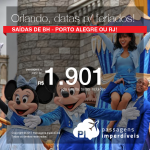 Promoção de Passagens para: <b>Orlando</b>! A partir de R$ 1.901, ida e volta, COM TAXAS INCLUÍDAS! Datas para feriados! Até 6x SEM JUROS!