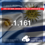 Promoção de Passagens 3 em 1= <b>Buenos Aires + Montevidéu + Santiago!<b> A partir de R$ 1.161, ida e volta, COM TAXAS INCLUÍDAS! Até 12x SEM JUROS! Datas até Junho/2018.