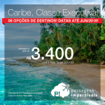 Passagens em <b>CLASSE EXECUTIVA</b> para 8 destinos do <b>CARIBE</b>: Aruba; Costa Rica; Cuba; Curacao; México; Porto Rico ou República Dominicana</b>! A partir de R$ 3.400, ida+volta, COM TAXAS, em até 10x sem juros! Datas até Jun/2018!