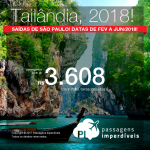 Passagens para a <b>Tailândia: Bangkok</b>, saindo de São Paulo! A partir de R$ 3.608, ida e volta, COM TAXAS INCLUÍDAS, em até 6x sem juros! Datas para viajar de Fevereiro até Junho/2018!