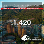 Promoção de Passagens 2 em 1 – <b>Colômbia + Punta Cana </b>, saindo de Porto Alegre! A partir de R$ 1.420, todos os trechos, COM TAXAS! Até 10x SEM JUROS! Datas até Dezembro/2018.