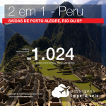 Promoção de Passagens 2 em 1 para PERU – <b>Cusco + Lima</b>! A partir de R$ 1.024, todos os trechos, COM TAXAS!