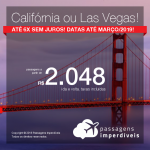 Promoção de Passagens para os <b>Estados Unidos: Las Vegas, Los Angeles ou San Francisco</b>! A partir de R$ 2.048, ida e volta, COM TAXAS INCLUÍDAS! Até 6x SEM JUROS! Datas até Março/2019!