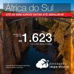 Promoção de Passagens para a <b>África do Sul: Cape Town ou Joanesburgo</b>! A partir de R$ 1.623, ida e volta, COM TAXAS INCLUÍDAS! Até 5x SEM JUROS! Datas até Abril/2019.