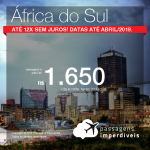 Promoção de Passagens para a <b>África do Sul: Cape Town ou Joanesburgo</b>! A partir de R$ 1.650, ida e volta, COM TAXAS INCLUÍDAS! Até 12x SEM JUROS! Datas até Abril/2019.