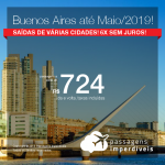 Promoção de Passagens para <b>Buenos Aires</b>! A partir de R$ 724, ida e volta, COM TAXAS, em até 6x SEM JUROS!