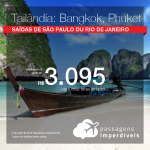 Passagens para <b>Tailândia: Bangkok, Phuket</b>! A partir de R$ 3.095, ida e volta, COM TAXAS INCLUÍDAS! Em até 5x SEM JUROS!