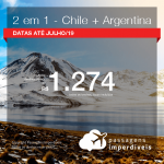 Promoção de Passagens 2 em 1 – <b>Buenos Aires + Santiago</b>! A partir de R$ 1.274, todos os trechos, COM TAXAS!