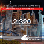 Promoção de Passagens 2 em 1 – <b>LAS VEGAS + NOVA YORK</b>! A partir de R$ 2.320, todos os trechos, COM TAXAS, em até 4x SEM JUROS! Datas até 2019!