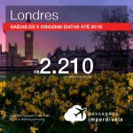 Promoção de Passagens para <b>LONDRES</b>, saindo do Nordeste a partir de R$ 2.210! Saindo de outras regiões a partir de R$ 2.754! Ida e volta, COM TAXAS! Datas até 2019!