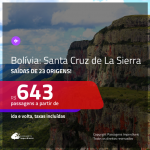 Promoção de Passagens para a <b>BOLÍVIA: Santa Cruz de la Sierra</b>! A partir de R$ 643, ida e volta, c/ taxas!