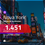 Promoção de Passagens para <b>NOVA YORK</b>! A partir de R$ 1.451, ida e volta, c/ taxas!