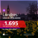 Promoção de Passagens para <b>LONDRES</b>! Aproximadamente R$ 1.695, ida e volta, c/ taxas!