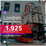 Promoção de Passagens para <b>LONDRES</b>! A partir de R$ 1.925, ida e volta, c/ taxas!