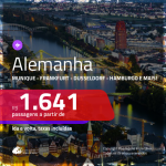 Promoção de Passagens para a <b>ALEMANHA: Berlim, Colonia, Duesseldorf, Frankfurt, Hamburgo, Hannover, Munique ou Stuttgart</b>! A partir de R$ 1.641, ida e volta, c/ taxas!